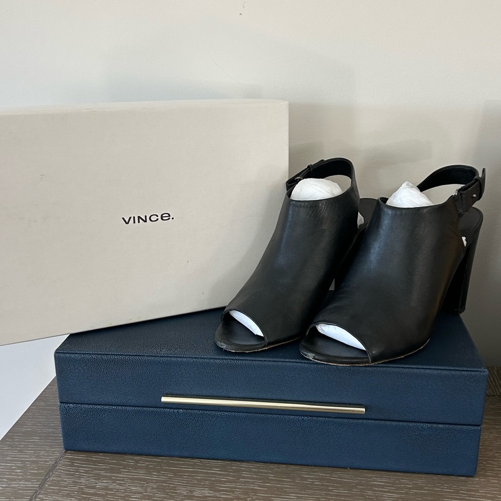 Vince Black Leather Shoes
